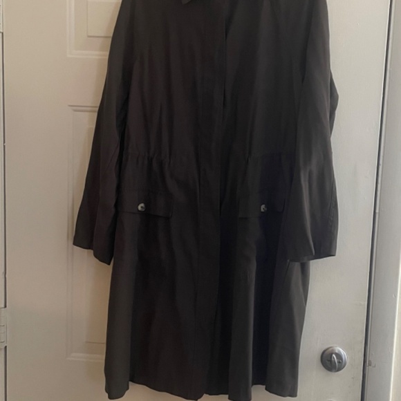 Army/Olive Green Lane Bryant Long Lightweight Jacket - Picture 2 of 5